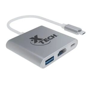 Adaptador Multipuerto Hub Xtech con Video (USB-C, HDMI, USB-A 3.0, Gris) - Imagen 3