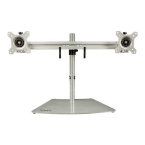 Base Soporte Startech para 2 Monitores de hasta 24“ (Horizontal, VESA, Plateado) - Imagen 1
