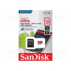 MicroSD SanDisk Ultra 512GB, UHS-I, A1, Clase 10, con Adaptador SD - Imagen 1