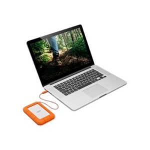 Disco duro portátil LaCie Rugged USB-C 1TB, Resistencia a caídas, Color Naranja