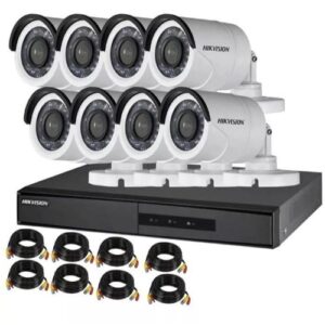 Kit DVR y 8 Cámaras Bullet Hikvision 8 Canales ( 1080p, IP66) - Imagen 1