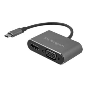 Adaptador USB-C a VGA y HDMI - 2en1 - 4K 30Hz - Gris Espacia - Imagen 1