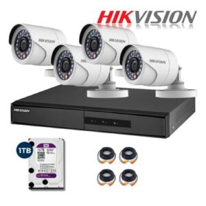 Kit DVR + 4 Cámaras Bullet Hikvision 4 Canales (720p, HDD 1TB, 1U, H.265 Pro+) - Imagen 2