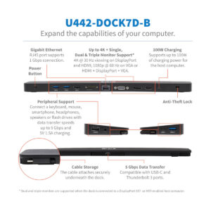 Estación de Acoplamiento Tripp-Lite DOCK7D USB C - Imagen 4