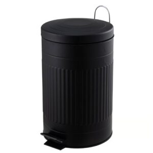 Papelera Relieve Metal Negro 12 Litros JUST HOME COLLECTION