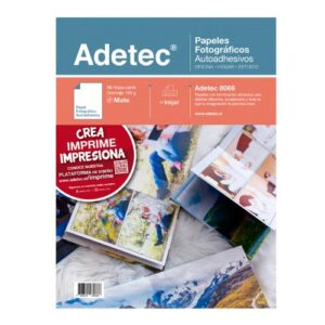 Papel Fotográfico Adhesivo ADETEC Mate Carta 150 g x 10 Hojas