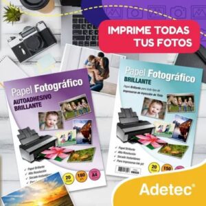 Papel Fotográfico Adhesivo ADETEC Mate Carta 150 g x 10 Hojas - Imagen 3