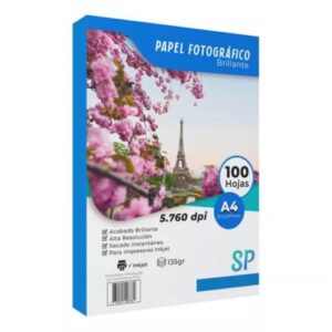 Papel Fotográfico GENERICO A4 Glossy 135 g Alto Brillo x 100 Hojas