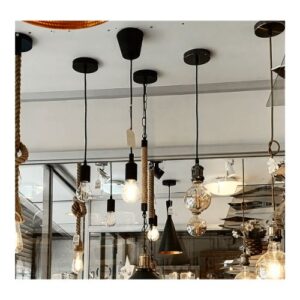 Lámpara Colgante WANT Sin Ampolleta Negro 1M - Imagen 3