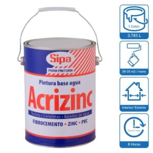 Pintura para Techo a Base de Agua SIPA Satinado Verde Musgo 1 galón - Imagen 3