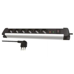 Alargador Profesional Shuko HALUX 10/16A 6 Tomas 2 m Blanco/Negro