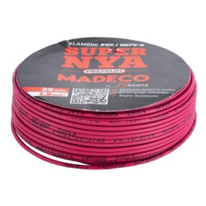 Alambre MADECO (H07V-U) 1,5 mm2 25 m Rojo Aislado Premium de Cobre - Imagen 3