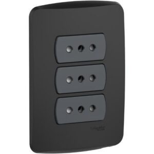 Placa SCHNEIDER ELECTRIC Miluz Toma Triple 10A Grafito Armada