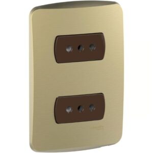 Placa SCHNEIDER ELECTRIC Miluz Toma Doble 10A Dorado Armada