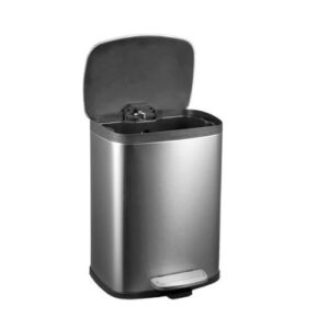 Papelera JUST HOME COLLECTION, Polipropileno y Acero Inoxidable Plateado, 5L