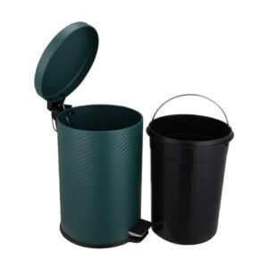 Papelera JUST HOME COLLECTION, Metal y Plástico Verde, 12L - Imagen 3