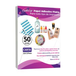 Papel Autoadhesivo CURSOR Todo Tipo de Impresora Carta 50 Hojas