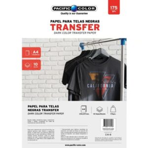 Papel Transfer PACIFIC COLOR Premium Para Poleras Oscuras A4 10 Hojas