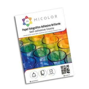 Papel Adhesivo MICOLOR Brillante A4 115g 100 Hojas