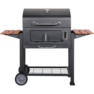 Parrilla a Carbón MR BEEF con Tapa y Ruedas de Fierro.