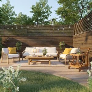 Juego de Living de Terraza JUST HOME COLLECTION Lucca, capacidad para 5 personas, color Natural. - Imagen 3
