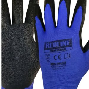 Pack de 4 pares de guantes multiflex REDLINE multiuso, de látex amarillo y negro.