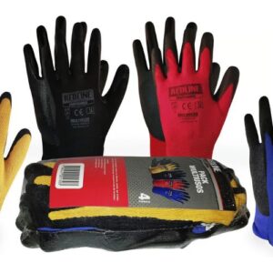 Pack de 4 pares de guantes multiflex REDLINE multiuso, de látex amarillo y negro. - Imagen 3