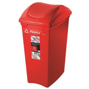 Basurero Plástico con Tapa Vaivén San Remo – 40 L, Rojo