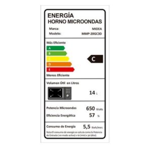 Microondas Midea Mirror Plus – 20 L con Plato Giratorio y Panel Digital - Imagen 3