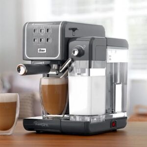 Cafetera Oster PrimaLatte Touch BVSTEM6801M – 2 L, Estilo Italiana, Gris - Imagen 3