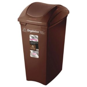 Basurero Plástico con Tapa Vaivén San Remo – 40 L, Café