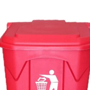 Basurero Plástico con Tapa y Pedal Equiptrader – 50 L, Rojo - Imagen 3