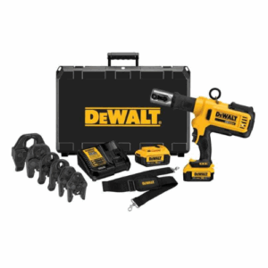 Kit Prensadora de Tubería DEWALT 20V Con 2 Baterías 4Ah, Cargador y Maleta de Transporte