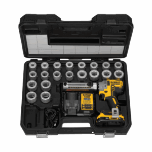 Kit Pelacables DEWALT 20V MAX XR Brushless Con 1 Batería 2Ah, Cargador, Bujes y Maleta de Transporte