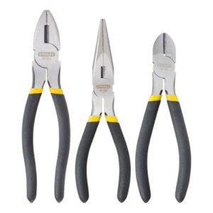 Juego Alicates STANLEY 3 Piezas Electricista / Corte / Punta Larga - Imagen 3
