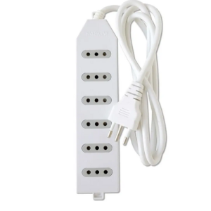 Alargador Eléctrico MACROTEL 6 Posiciones Blanco 1.5 Metros
