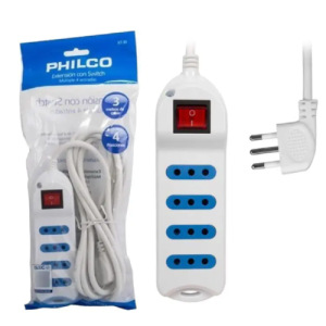 Alargador Eléctrico PHILCO XT30 4 Posiciones Blanco Switch 3 Metros - Imagen 3