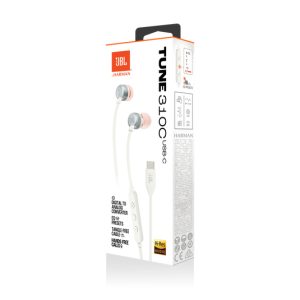 JBL TUNE 310C - Auriculares internos con micro - en oreja - cableado - USB-C - blanco - Imagen 9